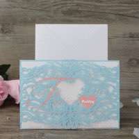 Laser Cut Heart Personalised Wedding Invitations Cards